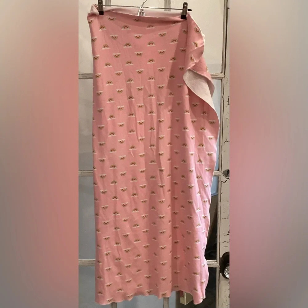 Handmade Baby Girl/Toddler Blanket 56”x45” Stretchy Fabric Rainbows